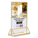 Excello Global Products® Acrylic Sign Holder with Gold Trim, 4 x 6 Insert (EXOSGNHGT4X6) Each