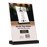 Global Printed Products Acrylic Sign Holder with Black Angled Base, 5 x 7 Insert (GPUSGNHAB5X7BK) Each