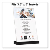 Global Printed Products Acrylic Sign Holder with Black Angled Base, 3.5 x 5 Insert (GPUSGNHAB35X5BK) Each