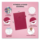 Clever Fox® Fitness and Food Journal, 90-Day Daily/Monthly Format, Engraved Health/Athletics Artwork, Fushia Cover, 8.3 x 5.8 Sheets (LFXCFFNFJFUCH) Each