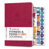 Clever Fox® Fitness and Food Journal, 90-Day Daily/Monthly Format, Engraved Health/Athletics Artwork, Fushia Cover, 8.3 x 5.8 Sheets (LFXCFFNFJFUCH) Each