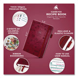 Clever Fox® Recipe Book, Customizable Space for 60 Recipes, Engraved Food and Kitchen Artwork, Burgundy Cover, 8.3 x 5.8 Sheets (LFXTF8NP4O50F) Each