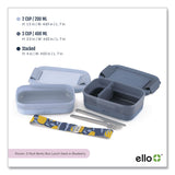 ello® Lunch Stack Bento Box, 2 Containers, 5.24 x 7.13 x 4.41, Blue (LFC62124449206) Each