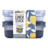 ello® Lunch Stack Bento Box, 2 Containers, 5.24 x 7.13 x 4.41, Blue (LFC62124449206) Each