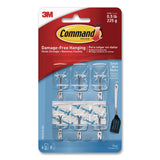 Command™ Small Wire Hooks, Small, Plastic/Metal Wire, White, 0.5 lb Capacity, 6/Pack (MMM17067CLR6ES) Each