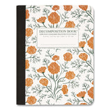 DECOMPOSITION® Sewn Composition Book, Medium/College Rule, California Poppies, (80) 9.75 x 7.5 Sheets (DCP40635) Each