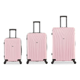 InUSA Luggage Vasty Three-Piece Hardside Spinner Luggage Set, Pink (WLBIUVASSMLPNK) Each