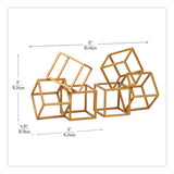 Mind Reader Geometric Cube Metal Bookends, Nonskid Base, 4.25 x 6 x 6, Iron, Gold (EMSBLOCKS2GLD) Each