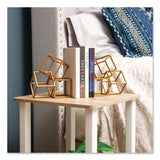 Mind Reader Geometric Cube Metal Bookends, Nonskid Base, 4.25 x 6 x 6, Iron, Gold (EMSBLOCKS2GLD) Each
