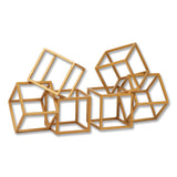 Mind Reader Geometric Cube Metal Bookends, Nonskid Base, 4.25 x 6 x 6, Iron, Gold (EMSBLOCKS2GLD) Each