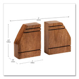 Mind Reader Wood Rustic Bookends, Nonskid Base, 1.5 x 4 x 4.75, Brown (EMSWOODEND2BRN) Each