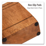 Mind Reader Wood Rustic Bookends, Nonskid Base, 1.5 x 4 x 4.75, Brown (EMSWOODEND2BRN) Each