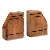 Mind Reader Wood Rustic Bookends, Nonskid Base, 1.5 x 4 x 4.75, Brown (EMSWOODEND2BRN) Each
