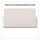 Excello Global Products® Business Card Holders, Holds 50 Cards, 3.75 x 1.5 x 1.88, Plastic, Clear, 2/Pack (EXOBCH2PK) Each