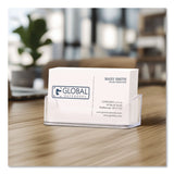 Excello Global Products® Business Card Holders, Holds 50 Cards, 3.75 x 1.5 x 1.88, Plastic, Clear, 2/Pack (EXOBCH2PK) Each