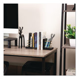 Mind Reader Wood Decorative Basket Bookends, Nonslip Base, 4 x 4 x 5, Wood/Metal, Brown/Gold (EMSBOOKBASK2BLK) Each