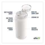 ello® Cooper Stainless Steel Double Wall Insulated Water Bottle, 18 oz, White (LFC47909991006) Each