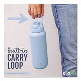 ello® Cooper Stainless Steel Vacuum Insulated Water Bottle, 32 oz, Halogen Blue (LFC48909990256) Each