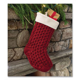 L.L.Bean® Fisherman's Knit Christmas Stocking, 7.5 x 24, Red (LLB521380446) Each