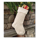 L.L.Bean® Fisherman's Knit Christmas Stocking, 7.5 x 24, Cream (LLB521380459) Each