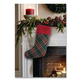 L.L.Bean® Tartan Velvet Stocking, 8.5 x 22, Green Plaid (LLB521381972) Each