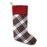 L.L.Bean® Tartan Velvet Stocking, 8.5 x 22, Cream Plaid (LLB5213811572) Each