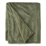L.L.Bean® Wicked Plush Throw, 50 x 60, Deep Olive (LLB30278136685) Each