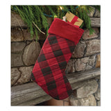 L.L.Bean® Tartan Velvet Stocking, 8.5 x 22, Red/Black Buffalo Check (LLB52138144213) Each