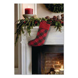 L.L.Bean® Tartan Velvet Stocking, 8.5 x 22, Red/Black Buffalo Check (LLB52138144213) Each