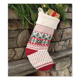 L.L.Bean® Fair Isle Christmas Stocking, 7.5 x 24, Cream Fair Isle Print (LLB52138238730) Each