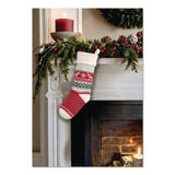 L.L.Bean® Fair Isle Christmas Stocking, 7.5 x 24, Red Fair Isle Print (LLB52138249745) Each