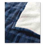 L.L.Bean® Wicked Plush Sherpa Throw, 50 x 60, Nautical Navy Plaid (LLB50771733018) Each