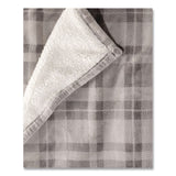 L.L.Bean® Wicked Plush Sherpa Throw, 50 x 60, Harbor Gray Plaid (LLB50771735333) Each