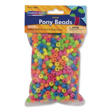 Creativity Street® Pony Beads, Plastic, 0.24" x 0.35", Assorted Neon Colors, 1,000/Pack (PAC2323379) Pack of 1000