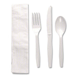 Dixie® Individually Wrapped Mediumweight Polystyrene Cutlery, Fork/Knife/Teaspoon/Napkin, Plastic, White, 250/Carton (DXECM26NC7) Case of 250