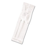 Dixie® Individually Wrapped Mediumweight Polystyrene Cutlery, Fork/Knife/Teaspoon/Napkin, Plastic, White, 250/Carton (DXECM26NC7) Case of 250