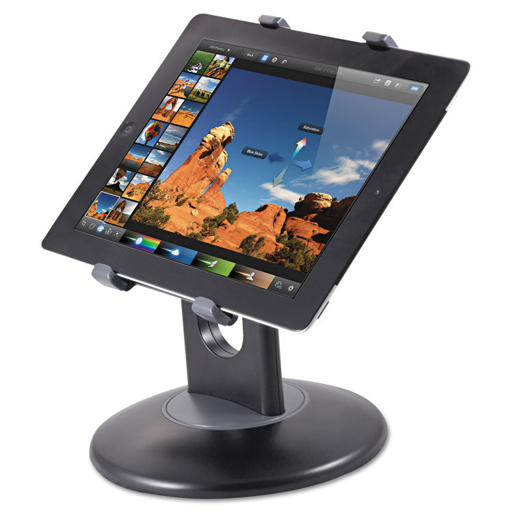 Kantek Stand for 7" to 10" Tablets, Swivel Base, Plastic, Black (KTKTS710) Each