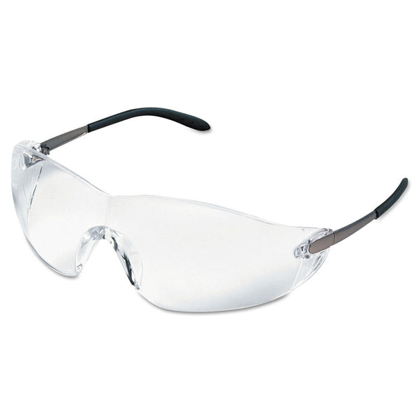 MCR™ Safety Blackjack Wraparound Safety Glasses, Chrome Plastic Frame, Clear Lens, 12/Box (CRWS2110BX) Box of 12