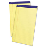 Ampad® Perforated Writing Pads, Wide/Legal Rule, 50 Canary-Yellow 8.5 x 14 Sheets, Dozen (TOP20230)