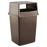 Rubbermaid® Commercial Glutton Receptacle, Hooded Top without Door, Rectangular, 23w x 26.63d x 13h, Brown (RCP256VBRO) Each