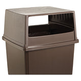 Rubbermaid® Commercial Glutton Receptacle, Hooded Top without Door, Rectangular, 23w x 26.63d x 13h, Brown (RCP256VBRO) Each