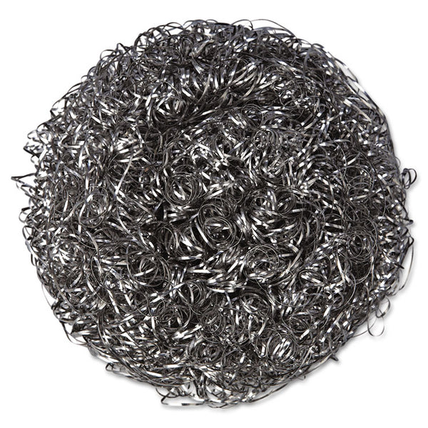 Kurly Kate® Stainless Steel Scrubbers, Large, 4 x 4, Steel Gray, 12 Scrubbers/Pack, 6 Packs/Carton (PUX756) Case of 12