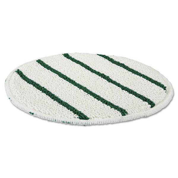 Rubbermaid® Commercial Low Profile Scrub-Strip Carpet Bonnet, 19" Diameter, White/Green, 5/Carton (RCPP269) Case of 5