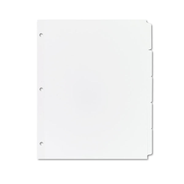 Avery® Write and Erase Plain-Tab Paper Dividers, 5-Tab, 11 x 8.5, White, 36 Sets (AVE11506)