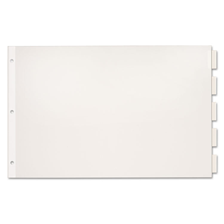 Cardinal® Paper Insertable Dividers, 5-Tab, 11 x 17, White, Clear Tabs, 1 Set (CRD84812) Each