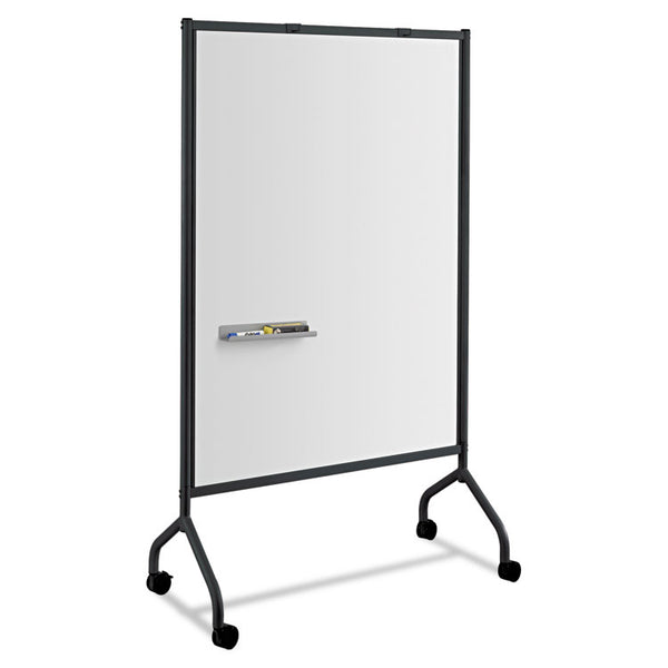 Safco® Impromptu Magnetic Whiteboard Collaboration Screen, 42w x 21.5d x 72h, Black/White (SAF8511BL) Each