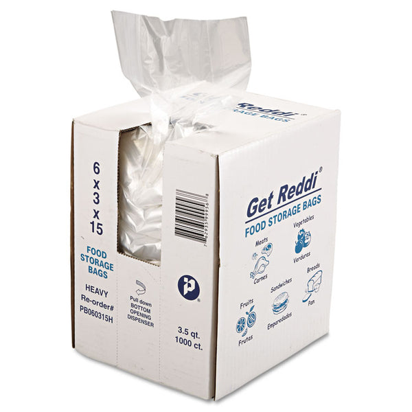 Inteplast Group Food Bags, 3.5 qt, 1 mil, 6" x 15", Clear, 1,000/Carton (IBSPB060315H)