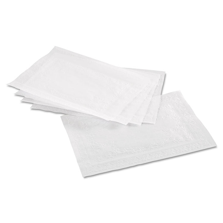 Hoffmaster® Classic Embossed Straight Edge Placemats, 10 x 14, White, 1,000/Carton (HFM601SE1014) Case of 1000