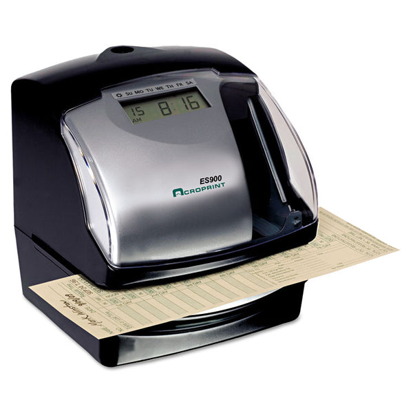 Acroprint® ES900 Atomic Electronic Payroll Recorder, Time Stamp and Numbering Machine, Digital Display, Black (ACP010209000) Each
