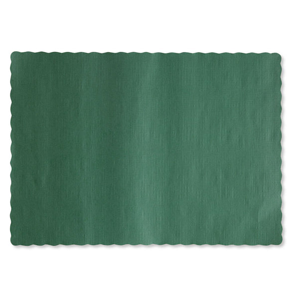 Hoffmaster® Solid Color Scalloped Edge Placemats, 9.5 x 13.5, Hunter Green, 1,000/Carton (HFM310528)